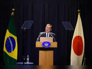 Japan PM Shigeru Ishiba at a press conference during the G20-Summit in Rio de Janeiro