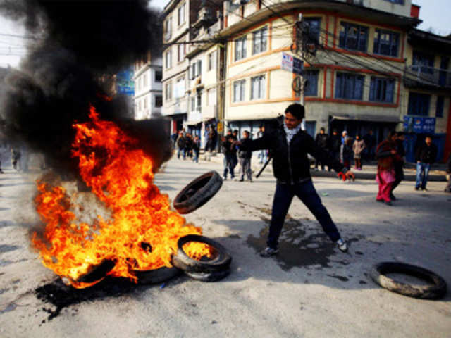 Price hike protest on petroleum products, Kathmandu