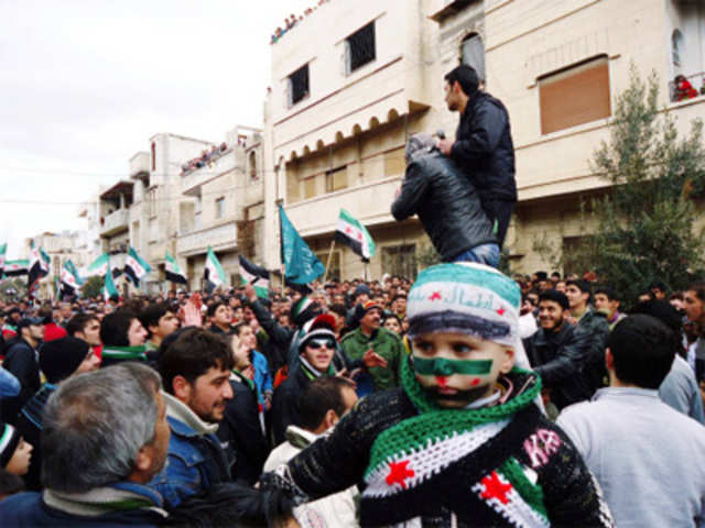 Protest against Syria's President in Baba Amro