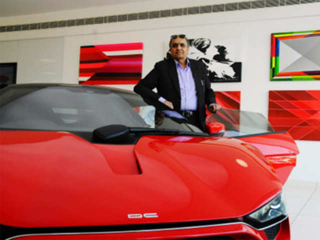 Dilip Chhabria poses with his design car