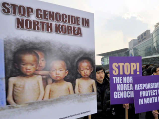 Protest against North Korea's human rights abuses