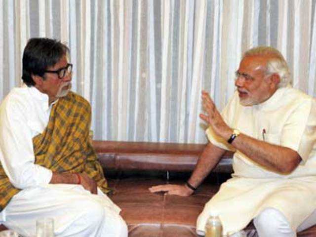 Narendra Modi and Amitabh Bachchan 