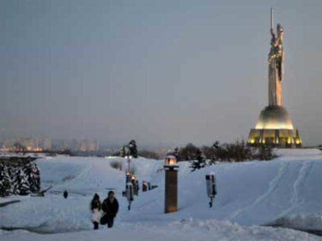 Snow covered central Kiev