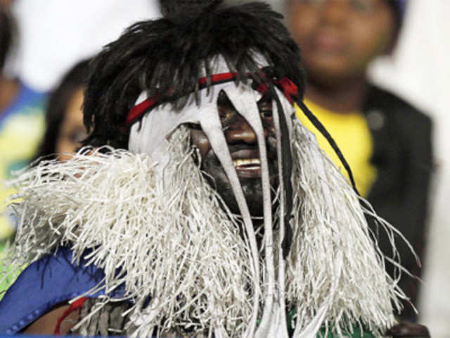 A fan during African Cup of Nations soccer match