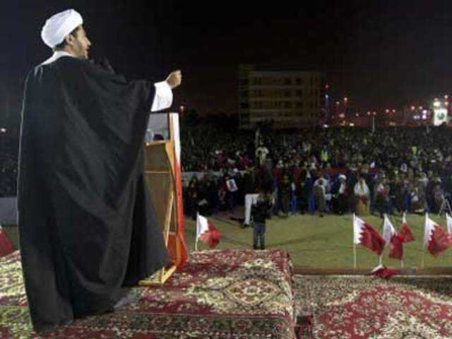 Sheikh Ali Salman during an anti-government rally in Budaiya