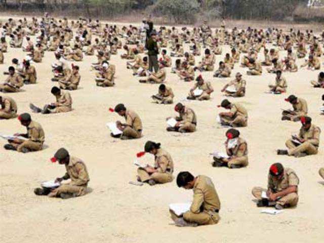 NCC students writing examination