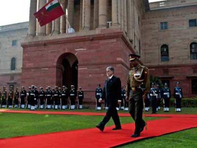 Brazilian defence minister Celso Amorim on a three-day visit to India