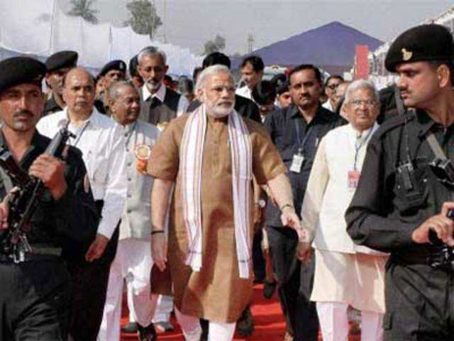 Narendra Modi arrives for his Sadhbhavna Mission fast