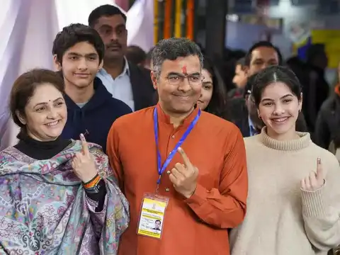 Parvesh Verma votes with family