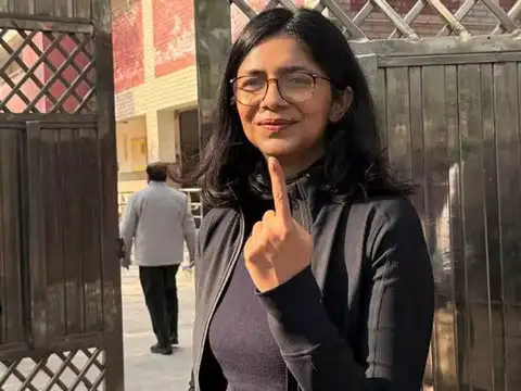 Swati Maliwal marks her vote