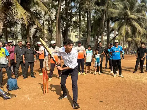 Playing tennis ball cricket in Mumbai