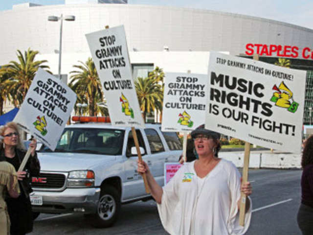 Musicians protesting 