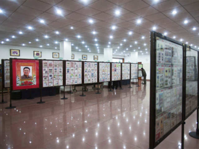 A postage stamp shop in Pyongyang