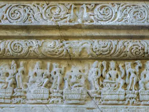 Intricate carvings and divine depictions