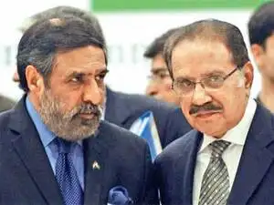Commerce Minister Anand Sharma with his Pakistani counterpart Makhdoom Amin Fahim in Islamabad. AFP Commerce Minister Anand Sharma with his Pakistani counterpart Makhdoom Amin Fahim in Islamabad. AFP