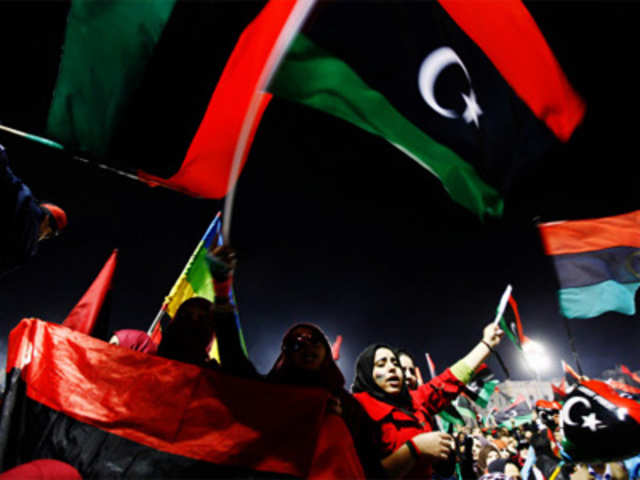 Celebrations marking one year since the start of uprising against the former regime in Libya