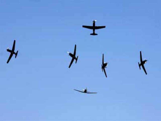 Pilatus PC-7 aircraft during an air show