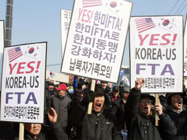 South Korea protests against FTA with US