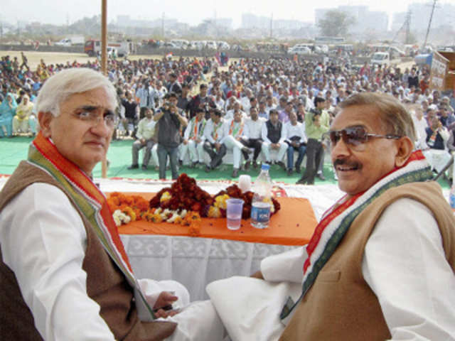 Salman Khurshid at a rally