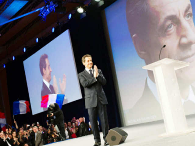 Nicolas Sarkozy at a campaign rally in Lille