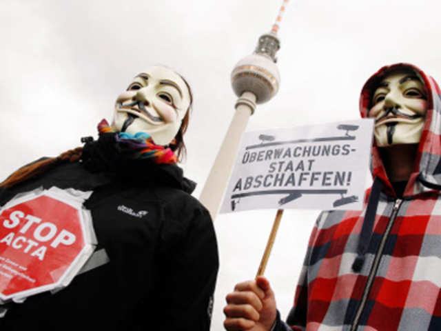 A demonstration against ACTA in Berlin