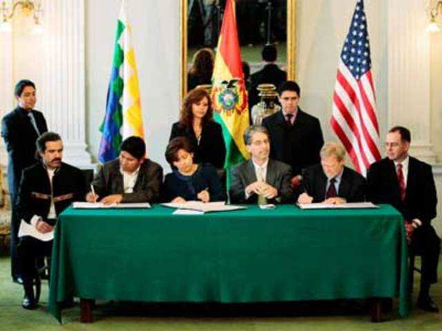 Agreement between the Bolivian and US governments in La Paz