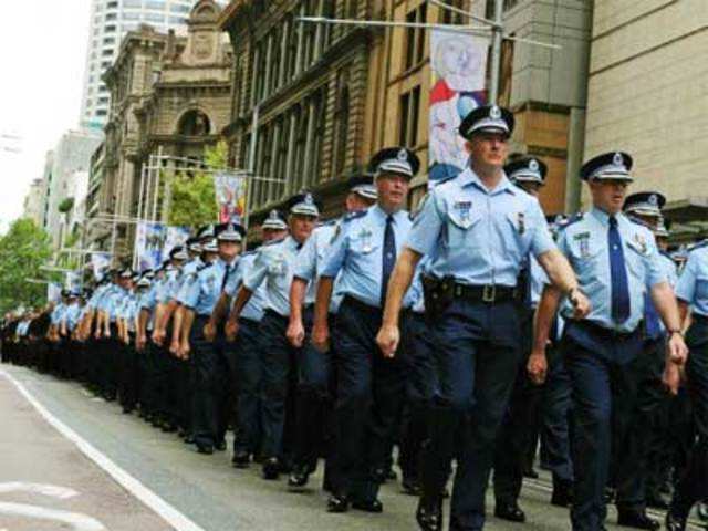 New South Wales police parade through Sydney