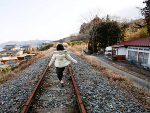 A railtrack which is no longer used since last year's tsunami