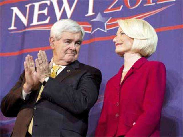 Newt Gingrich and his wife