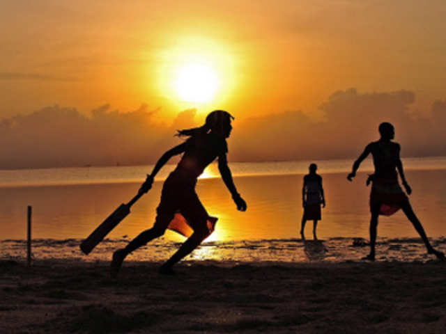 Cricket on the beach in Mombasa