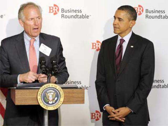 Barack Obama and Boeing CEO James McNerney, Jr.