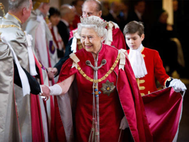 Queen Elizabeth II attends a service for the Order of the British Empire