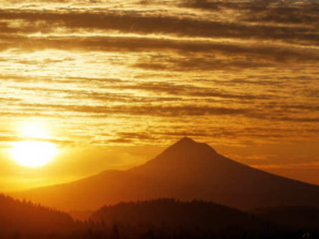 Sunrise over Mount Hood in Portland, Oregon