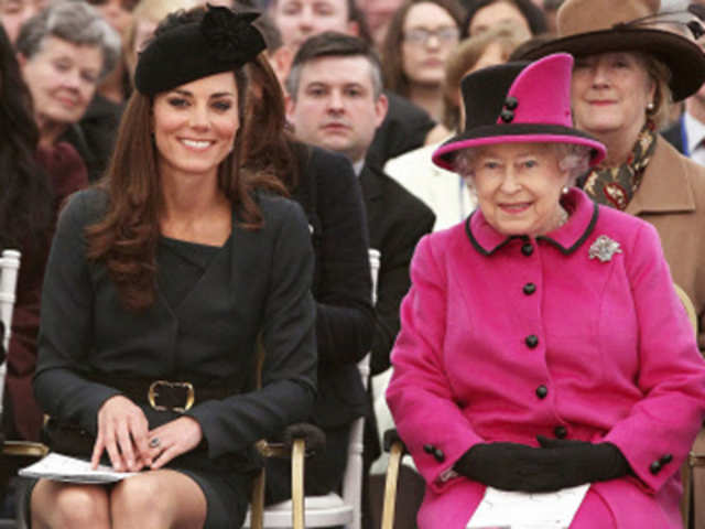 Queen Elizabeth II, Prince Philip, Duke Of Edinburgh And Catherine, Duchess Of Cambridge visit Leicester