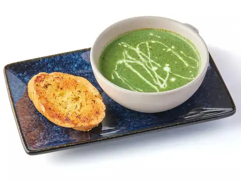 Palak Soup with Whole Wheat Toast