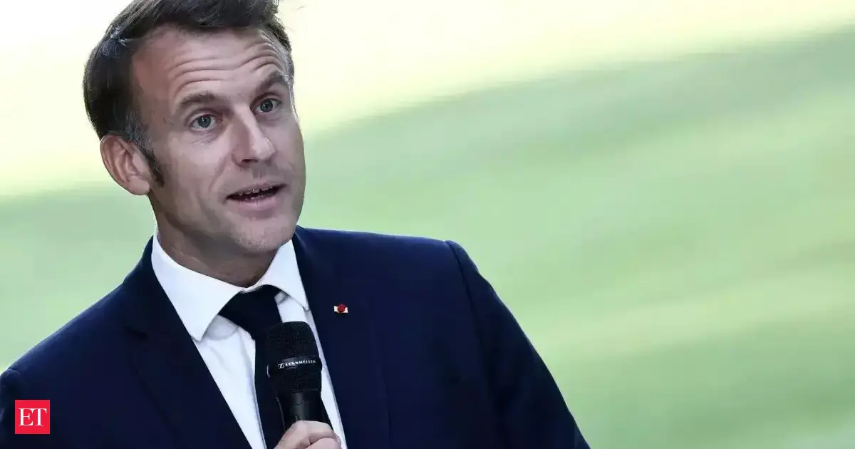 French President Emmanuel Macron calls tariffs imposed by powerful countries a form of 'blackmail'