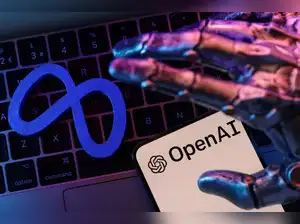 Illustration shows Meta and OpenAI logos