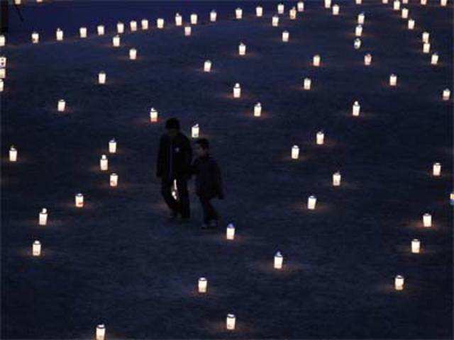 A candlelight memorial