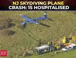New Jersey plane crash: 15 injured as skydiving aircraft slams into trees near runway