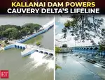 Aerial view captures smooth water distribution from TN's Kallanai dam to Cauvery delta districts