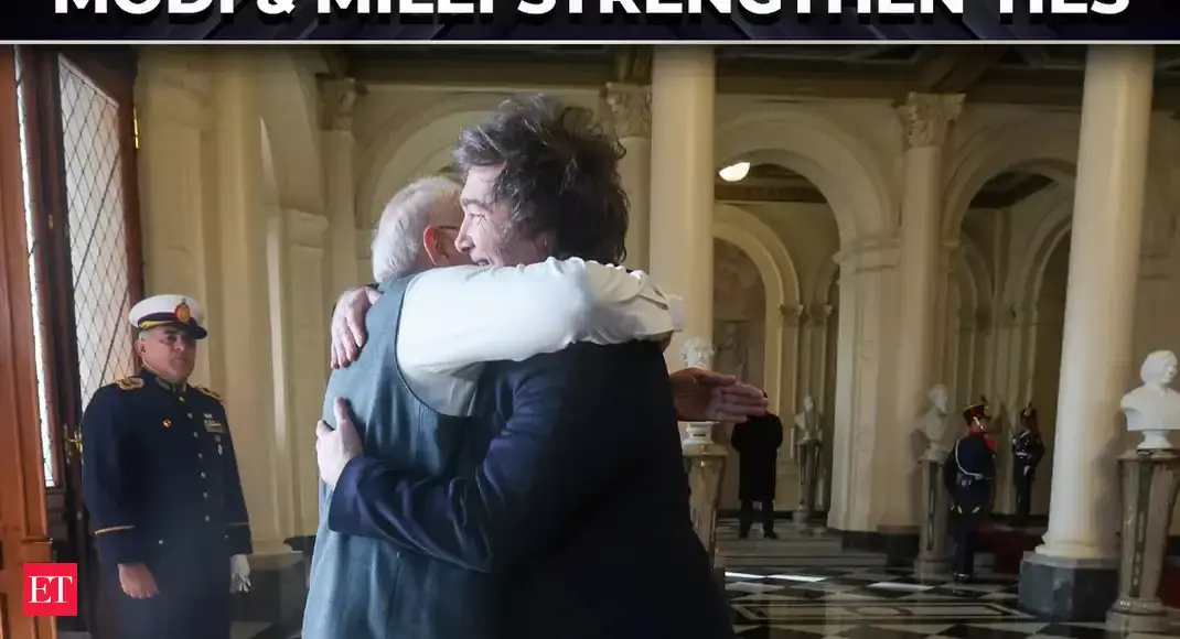 PM Modi and Milei hug it out as India-Argentina talks expand trade, tech and UPI