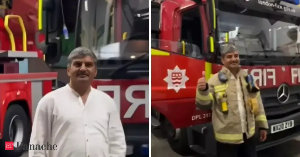 Delhi firefighter takes his ID card to London. He is treated like a hero by locals