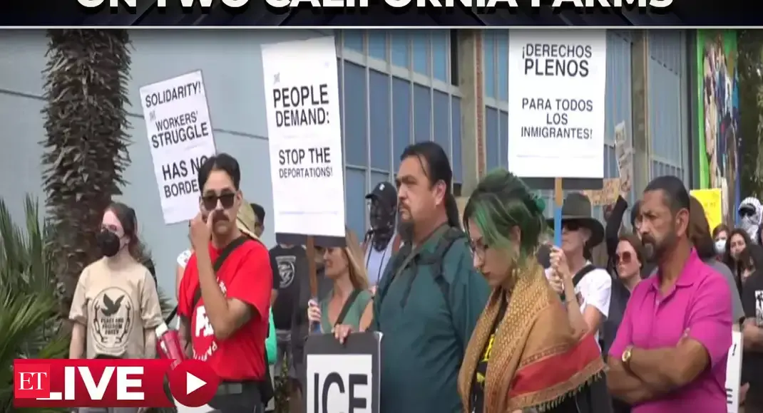 LIVE: Protest in Oxnard after raids on two California farms - The Economic Times Video | ET Now