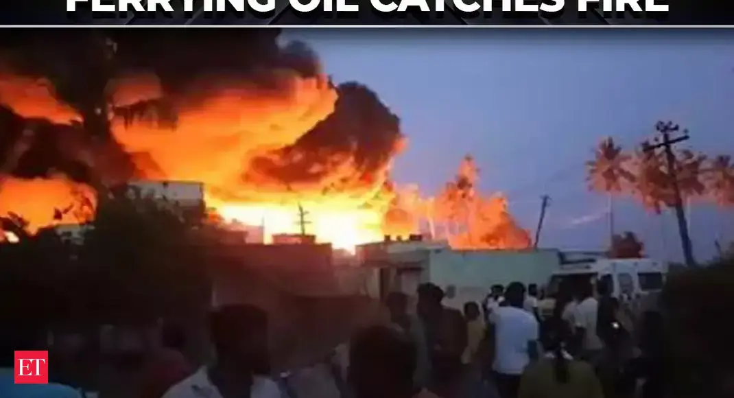 Tamil Nadu: Freight train ferrying oil catches fire near Tiruvallur; no casualties reported - The Economic Times Video | ET Now