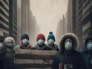 Hazy Day, Masked Faces, Urgent Message