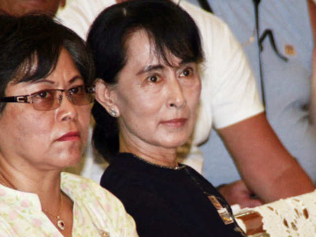 Aung San Suu Kyi at a ceremony to mark Human Rights Day
