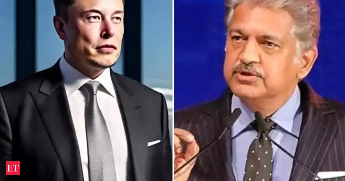 Elon Musk's Tesla touches down in India as Anand Mahindra welcomes him to the EV market, says 'see you at the charger' - The Economic Times