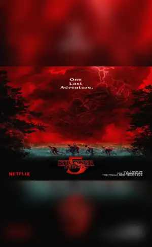 T-Shirt Officiel Stranger Things Saison 5 – Poster Print – 100% Coton – Coupe Classique – Manches Courtes
