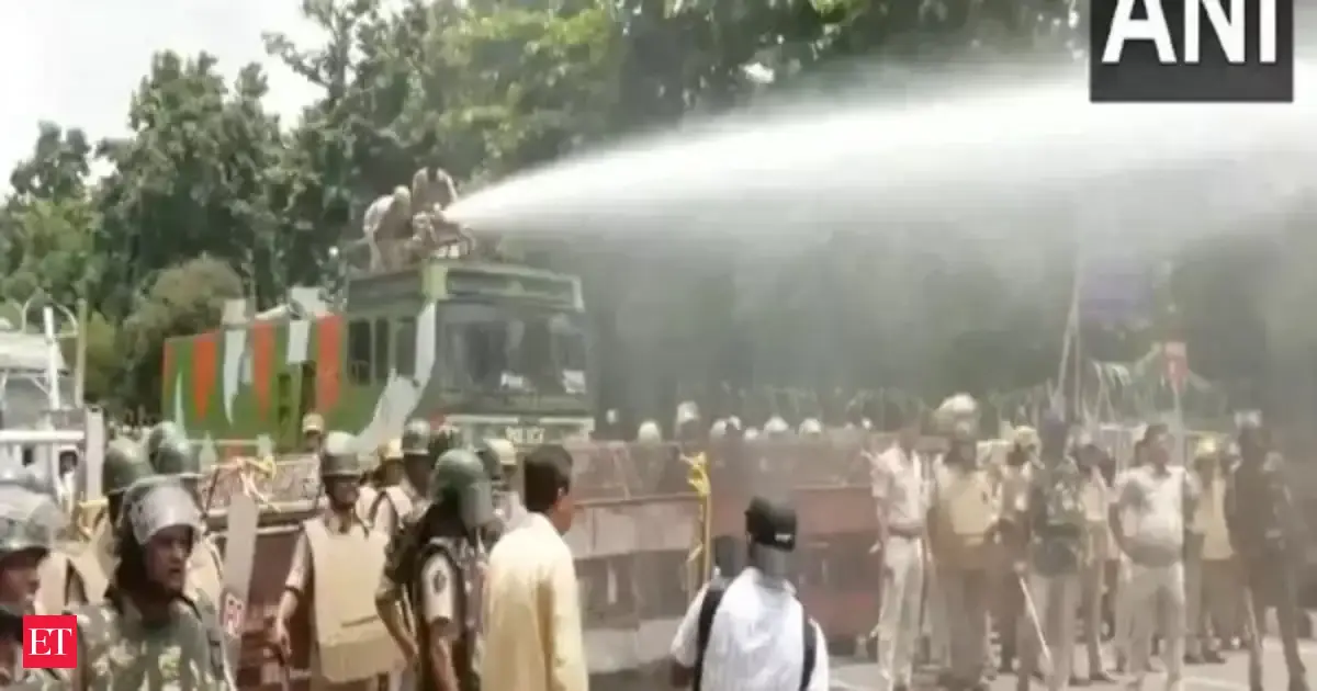 Balasore self-immolation case: Police detain BJD workers, use water cannons to disperse protestors - The Economic Times