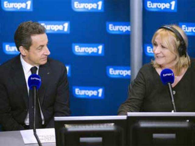 Nicolas Sarkozy takes part in a radio show